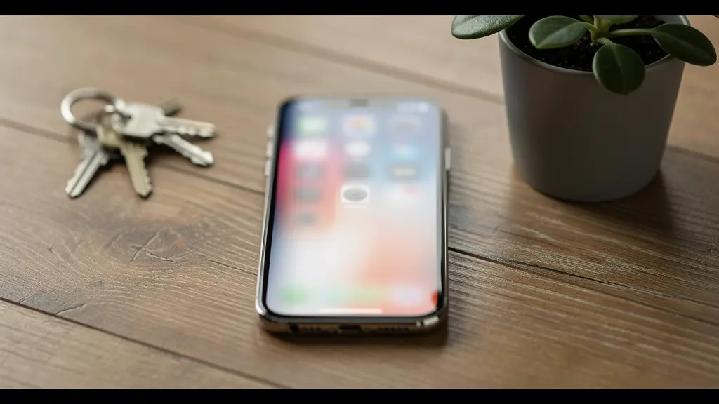 Smartphone avec application de simulation crédit immobilier posé près de clés de maison